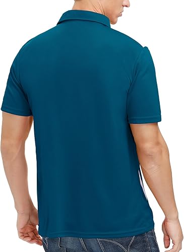 Miniatura 2 de TIHEEN Polo de golf para hombre, manga corta, absorbe la humedad
