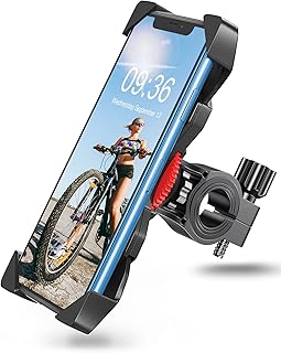 Porta Cellulare da Bici, Goigrn Porta Telefono Bici Ruotabile a 360° , Porta Cellulare Moto Universale con 4 Angoli di Supporto Stabili per Smartphone da 4,7-6,7 Pollici
