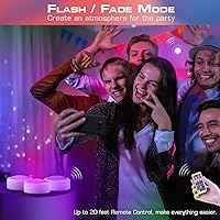 Vista 5 de EverBrite Luz de grifo, luz de empuje, luces LED de disco con 12 colores RGB, luz táctil inalámbrica debajo del gabinete, luz nocturna de 80 lúmenes