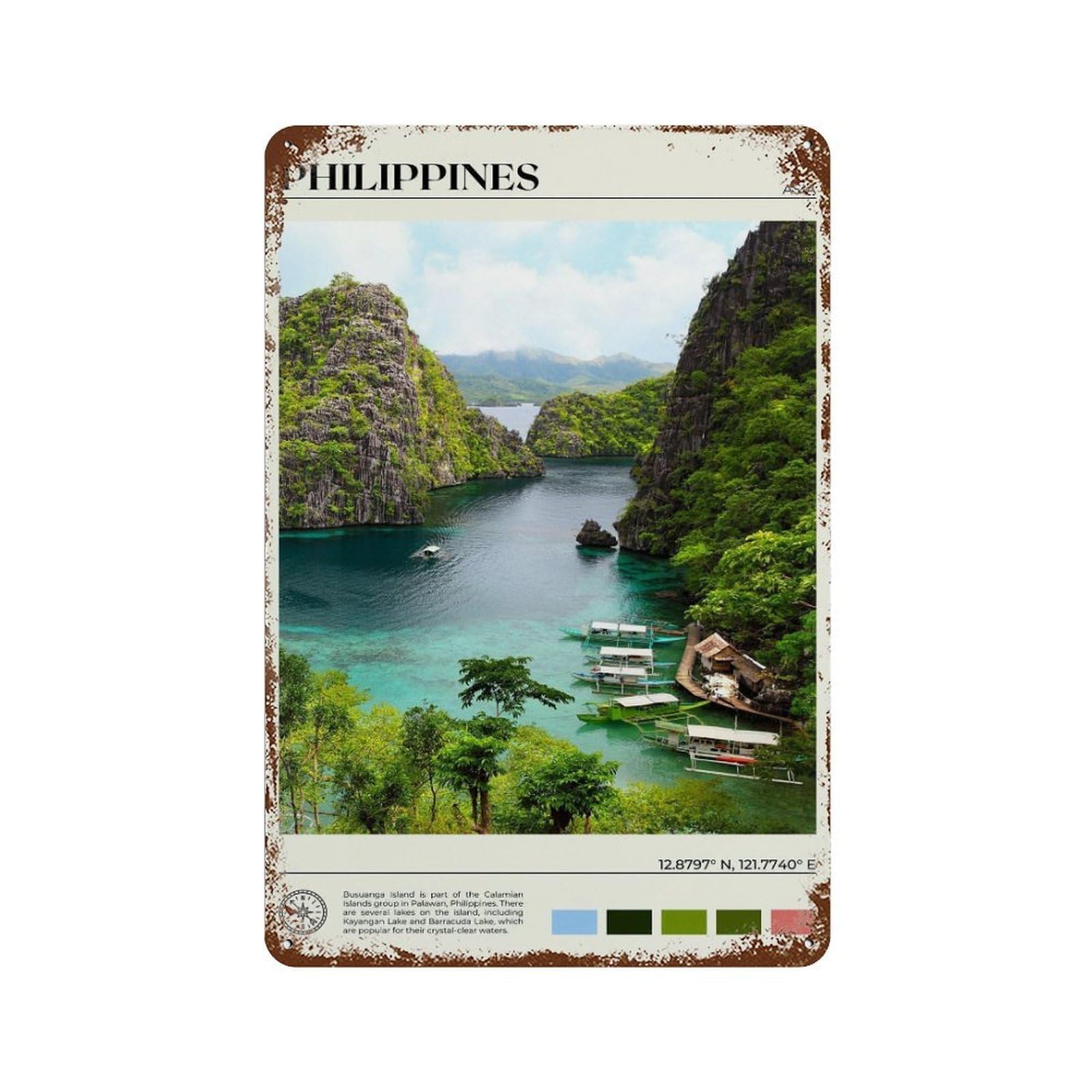 xiaoxiaoshen Real Photo Philippines Decor Wall Decor Art Metal Tin Poster Modern Home Decor Art Home Bar Shop Decorations Vintage Sign 30x20cm
