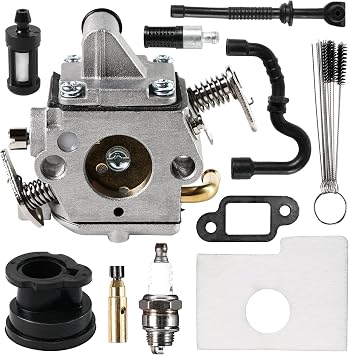Carburetor Compatible with Stihl MS170 MS180 017 018 Chainsaw Carb Replaces C1Q-S57 C1Q-S57A C1Q-S57B 1130 120 0603 with Air Filter Fuel Oil Line Spark Plug
