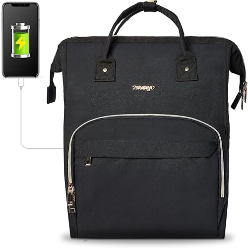 Miniatura 8 de Mochila para computadora portátil para mujer, mochila de viaje de moda para mujer, bolsa de trabajo para computadora,, Negro -, Classic