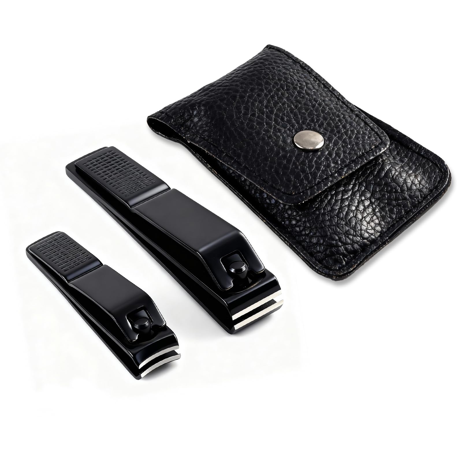Nail Clipper Nail Care Tools Premium Fingernail and Toenail Clipper Cutters with Nail File Black Pack of 2