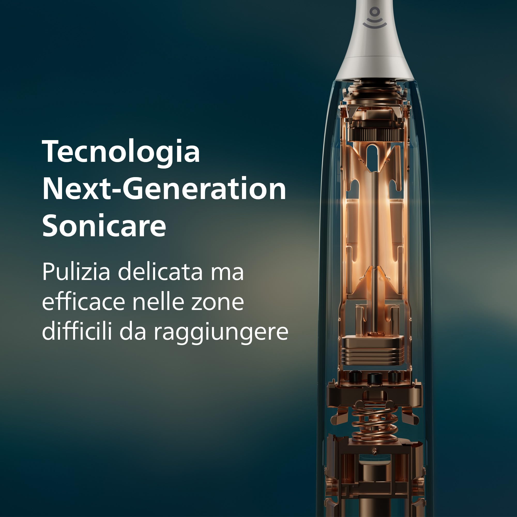 Philips Sonicare Next-Generation DiamondClean 8500 Spazzolino elettrico - con Feedback di pressione, 18 impostazioni, bianco polvere, HX8514/11