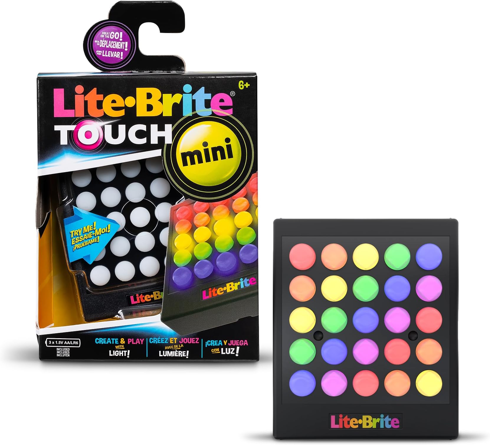 Lite Brite Mini Touch, Create Art with Light, Enhances Creativity, Gift for Girls and Boys Ages 6+