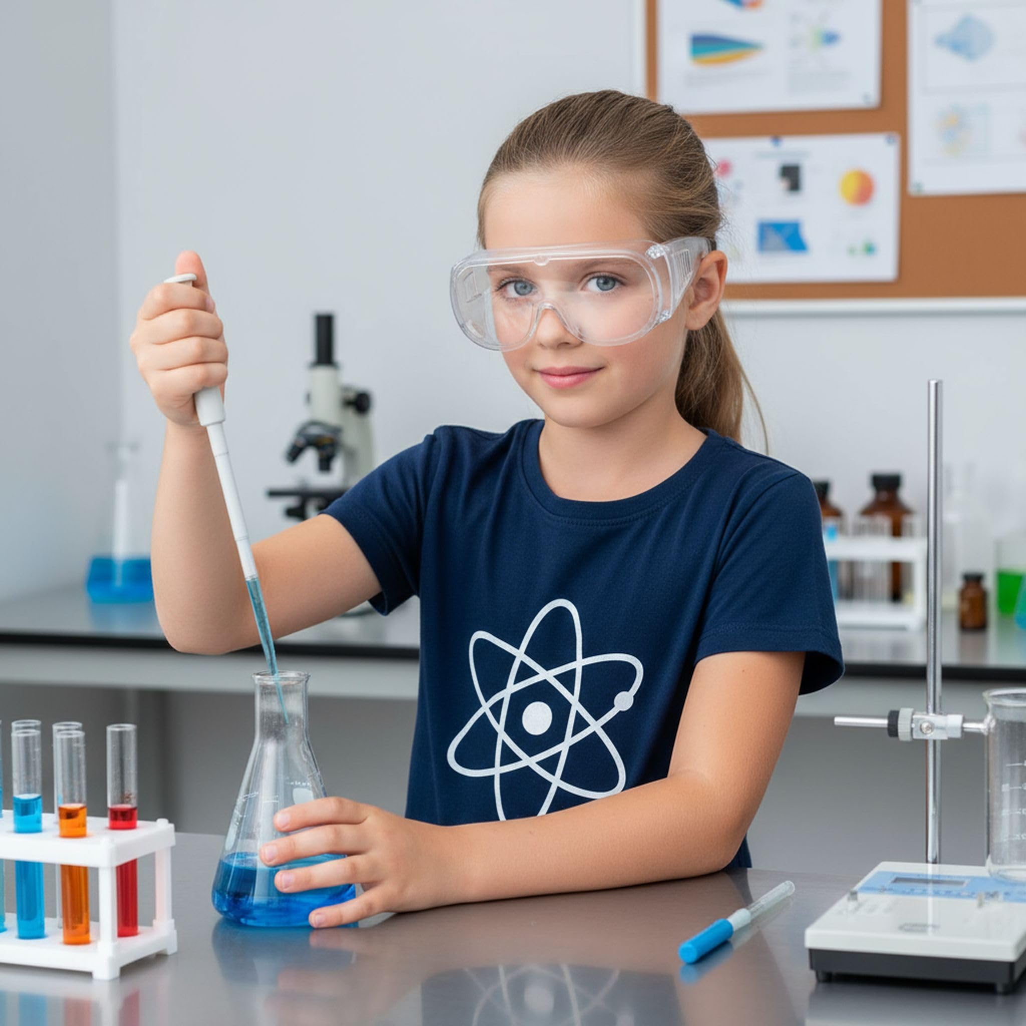 occhiali da scienza per bambini occhiali di sicurezza resistenti ai graffi resistenti agli urti leggeri occhiali da laboratorio per bambini