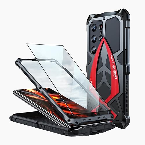 Miniatura 8 de Funda Samsung Galaxy S22 Ultra 5G de protección de grado militar de 360 grados, a prueba de golpes, inastillable, metal y silicona integrados, Nior