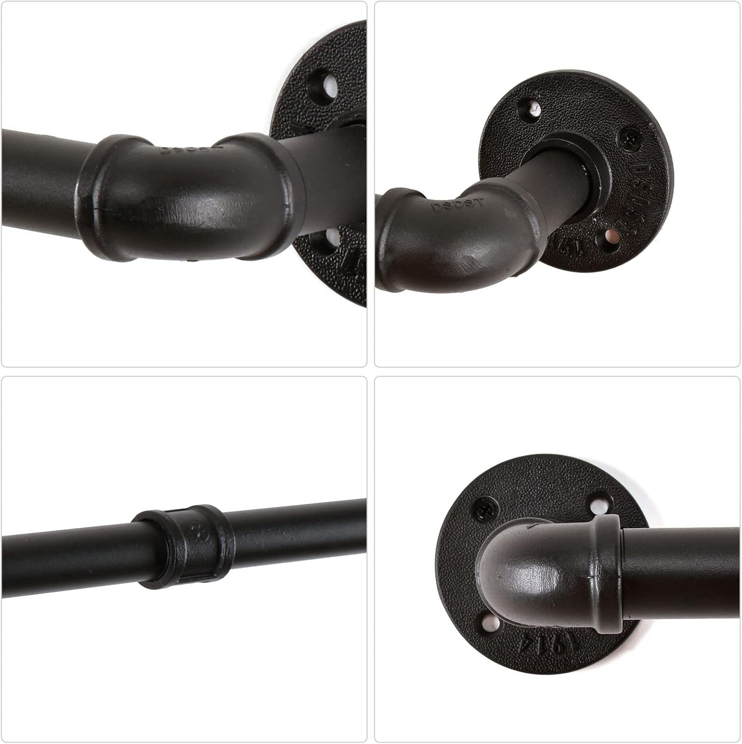 Pipe Towel Bar Wall Mounted Industrial Towel Rack Holder Rustic Heavy Duty Bathroom Hardware(12 inch,Black)