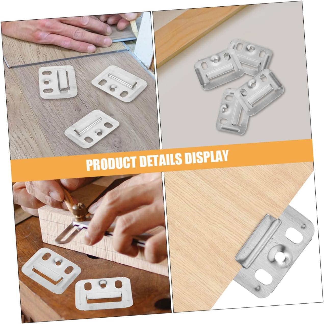 Gadpiparty 300pcs Wall Panel Fixing Stainless Steel Furniture Clamp Easy Install Furniture Hardware Buckle Clamp