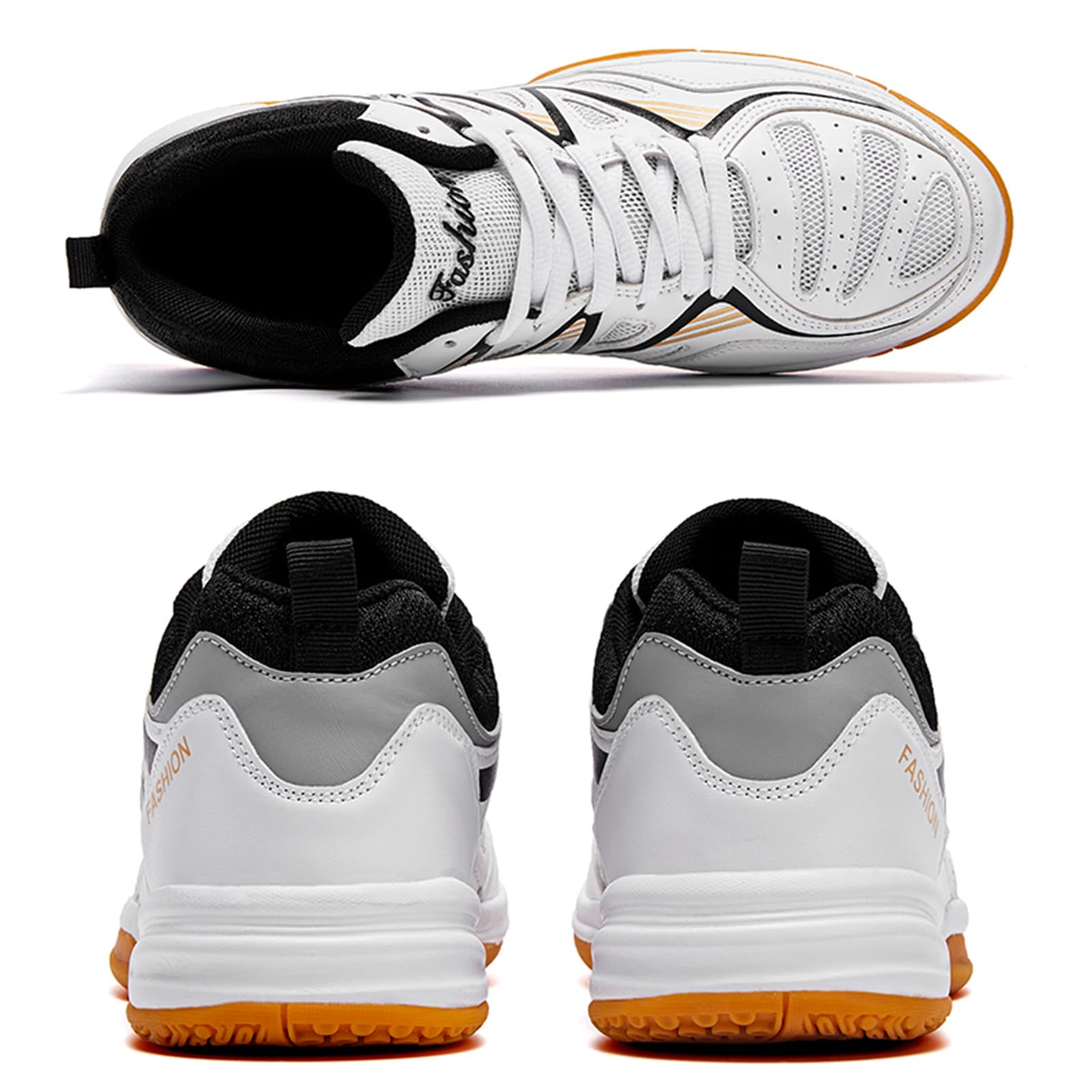 JiuQing Męskie buty do badmintona Wysokie buty do tenisa Pickleball Antypoślizgowe lekkie tenisówki do hal