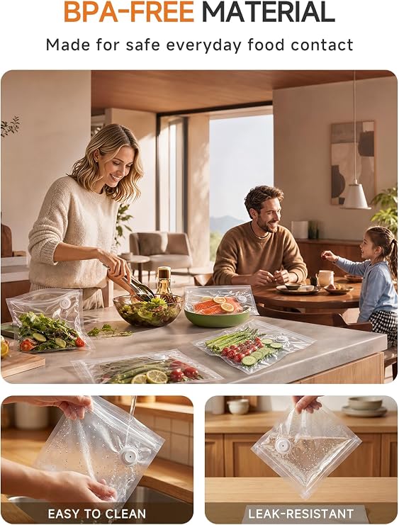 FEPPO Compact Vacuum Sealer + 3 Containers + 30 Reusable Bags