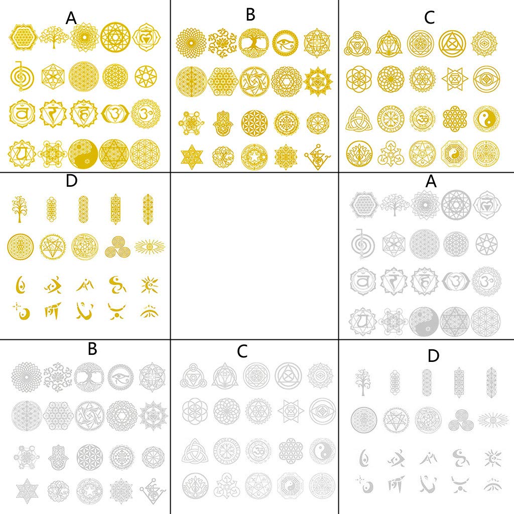 Adesivi Sacro Geometrico In Rame 20pcs - Per Orgonite E Decorazioni Spirituali - Foto 5