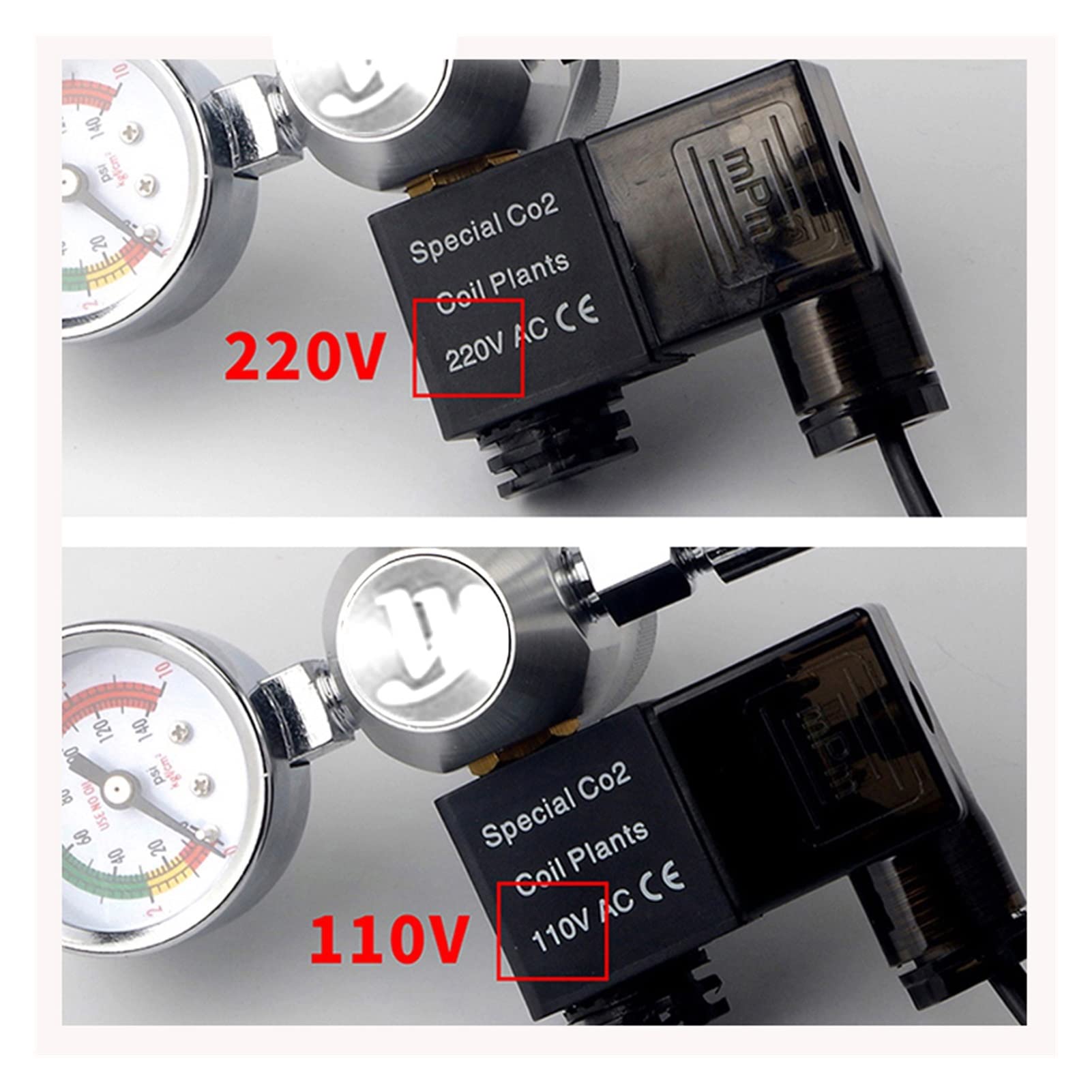 Sprzęt do spawania gazowego Akwarium CO2 Regulator z licznikiem pęcherzykiem zaworem dostrajającym 360 ° CO2 Elektromagnetyczne urządzenia do zmniejszania ciśnienia Akcesoria do pomp powietrza (Color
