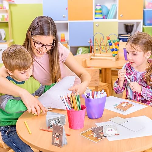 Miniatura 5 de 24 cuadernos pequeños para fiestas de perros, lindos cachorros y mascotas, bloc de notas con bolsillo en espiral, suministros para fiestas de