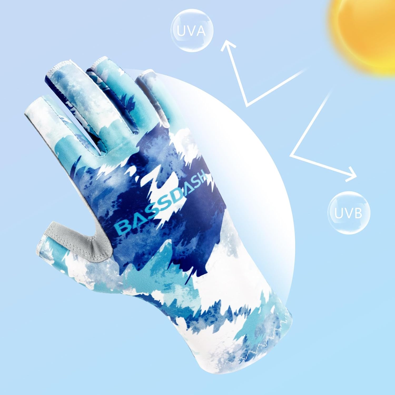 BASSDASH ALTIMATE UPF 50+ Women’s Fishing Gloves UV Sun Protection Fingerless Gloves for Kayaking Paddling Hiking Cycling Driving Shooting Training - Image 3