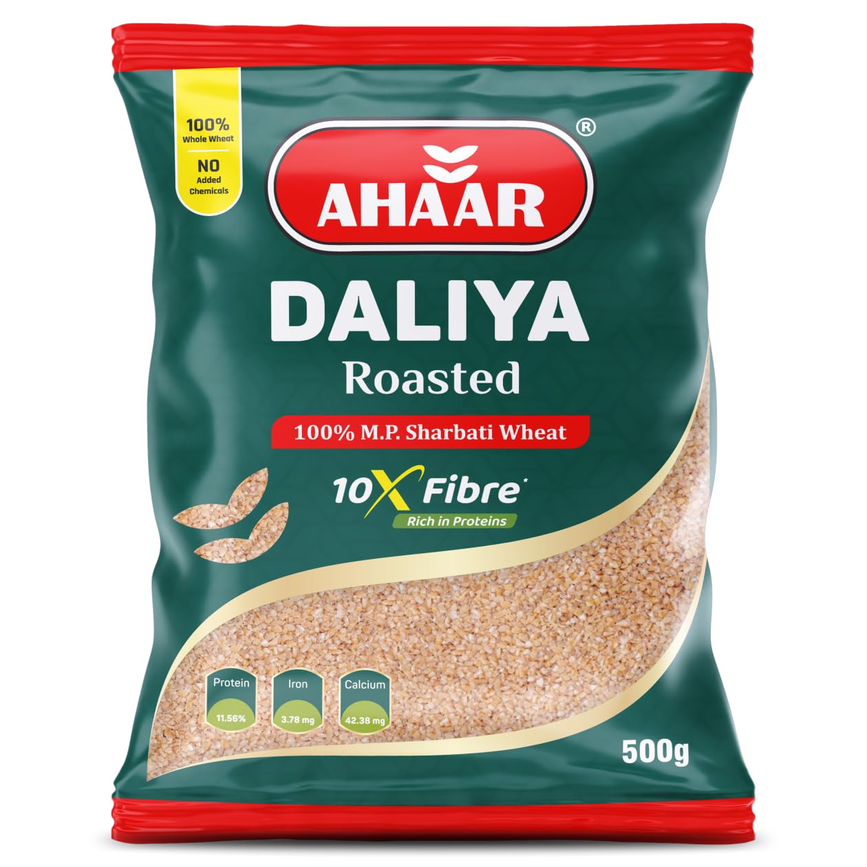 Ahaar Roasted Daliya 500g | 100% MP Sharbati Wheat Daliya