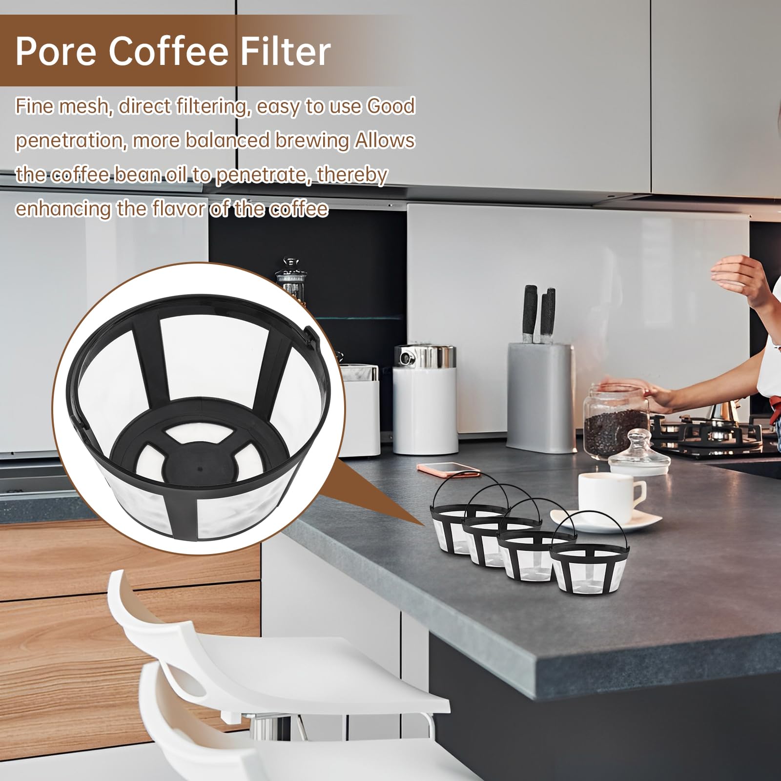 Reusable Coffee Filters - 4 Pack, Fits Mr. Coffee -6