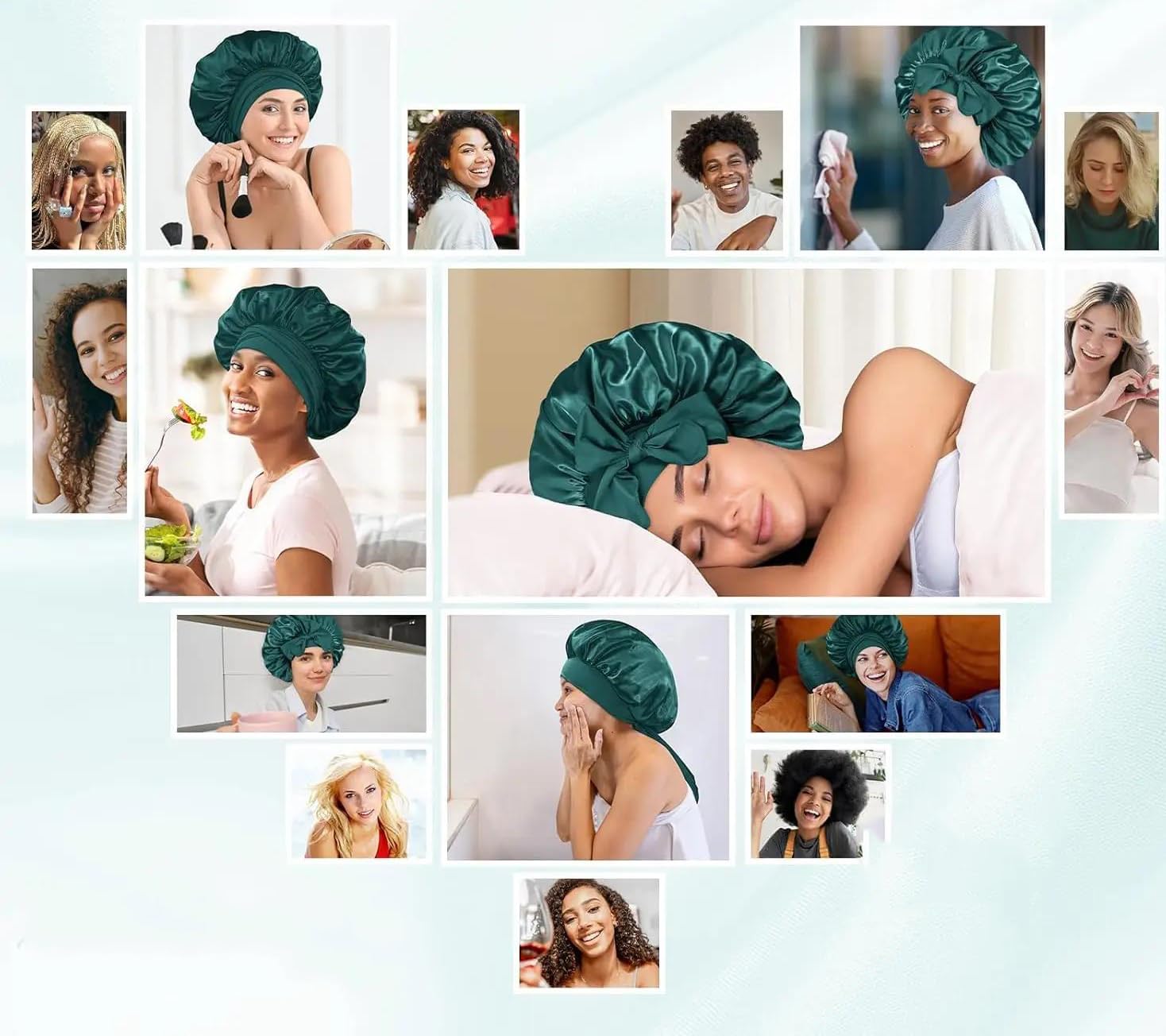 Women Tie Band Double Silk Bonnet, Practical Cap For Curly Hair And Shower Use