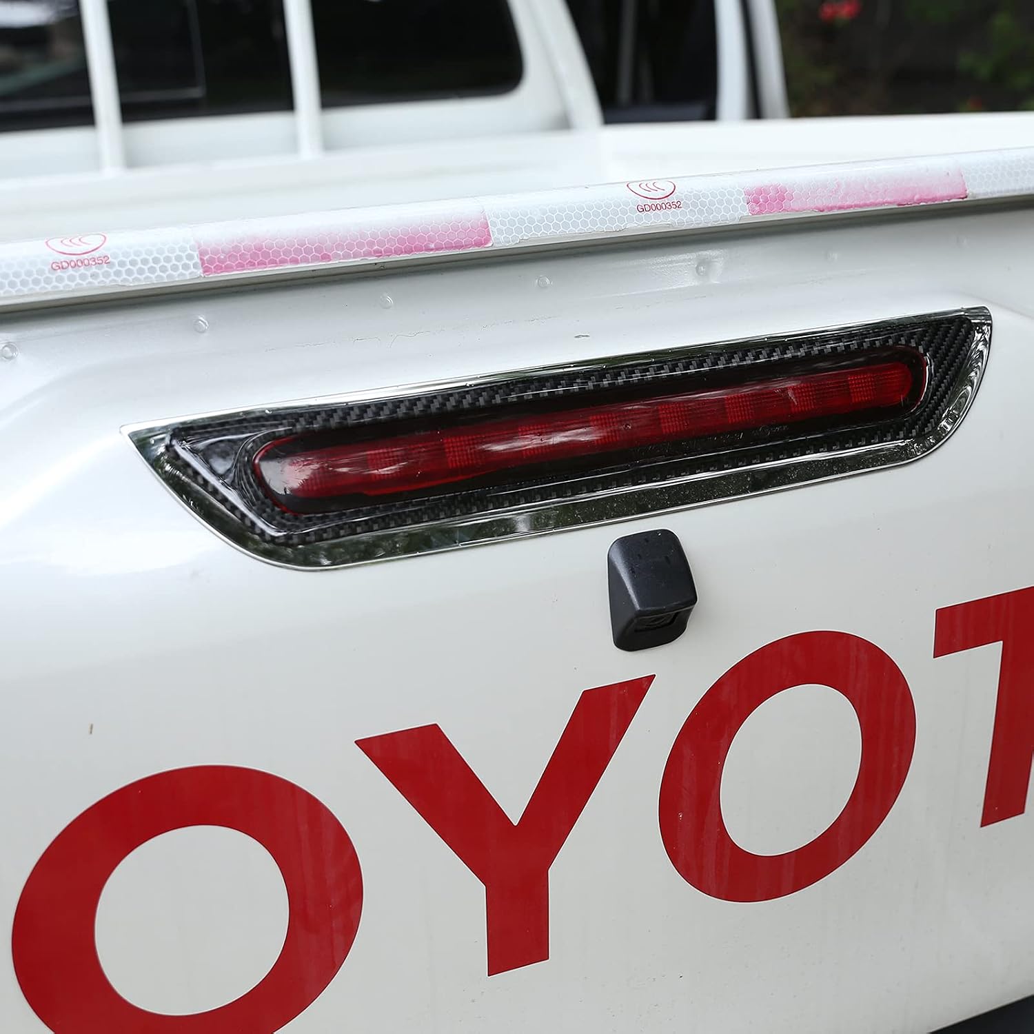 for Toyota Hilux 2015 2016 2017 2018 2019 2020 2021 Soft Carbon Fiber 3D Sticker Tailgate Brake Light Decoration Frame Car Accessories