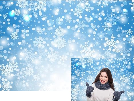 5x3ft Falling Snowflake Backdrop Winter Wonderland Ice Snow Flakes Bokeh Photography Background Kids Children Christmas Baby Shower Birthday Party Decoration Banner Photo Booth Props