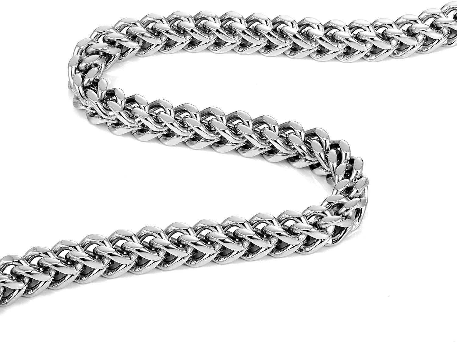 Urban Jewelry Stunning Thick 8 mm Stainless Steel Men's Necklace Chain (Silver)