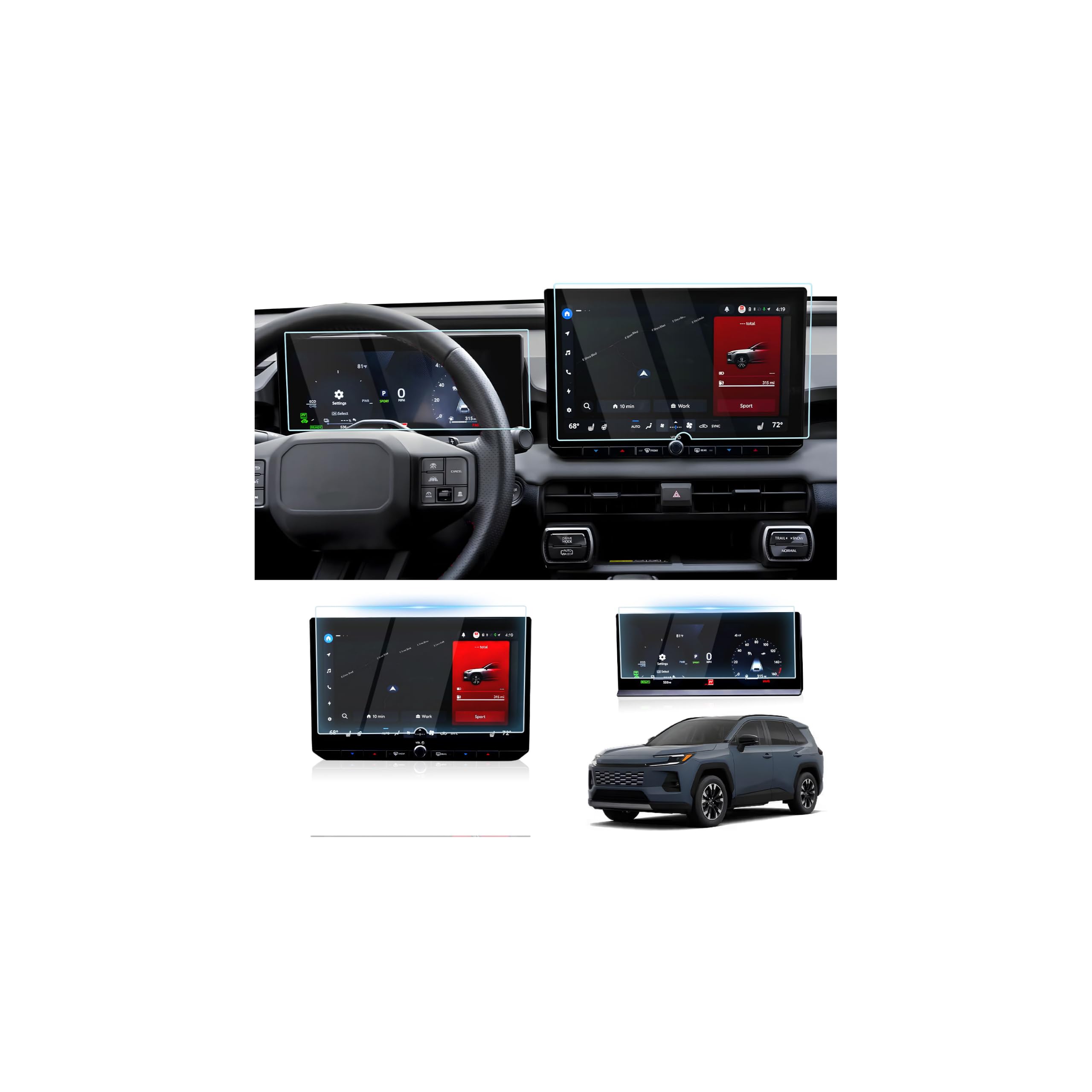 Karltys 2PCS Screen Protector for 2026 2027 Toyota RAV4
