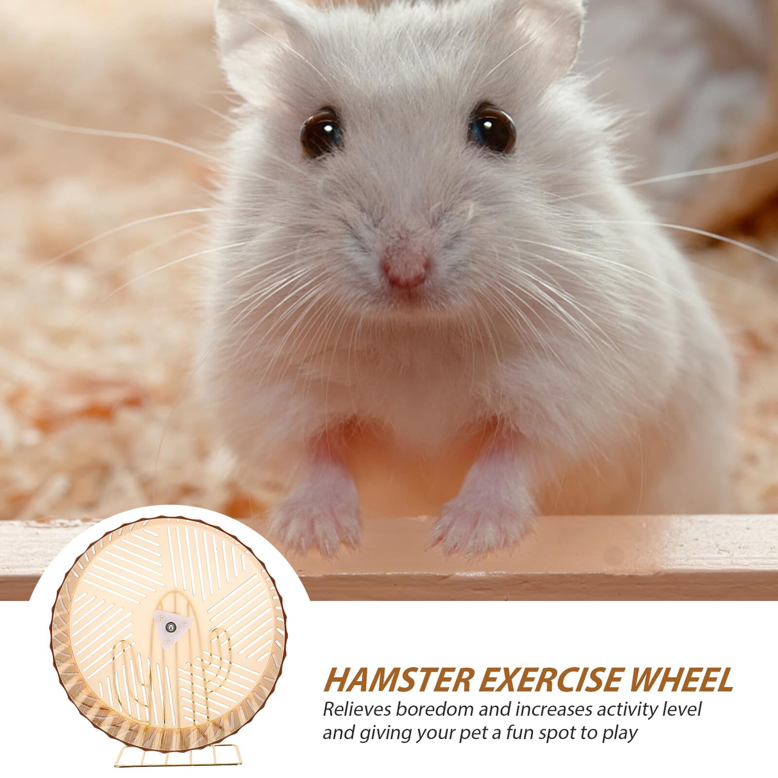Rueda de Hámster Estable y Silenciosa Soporte, para Jaula de Mascotas y Chinchilla, Juguete de Ejercicio de Plástico y Aleación
