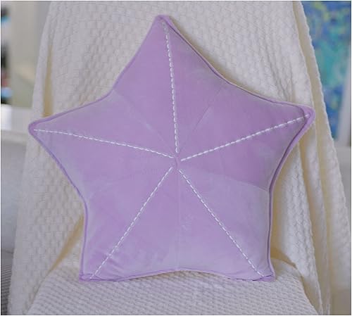 Miniatura 2 de LICHENHAO Almohada de suelo de concha de estrella de mar para sofá, almohada de lectura para automóvil (morado claro, 19.6 pulgadas)