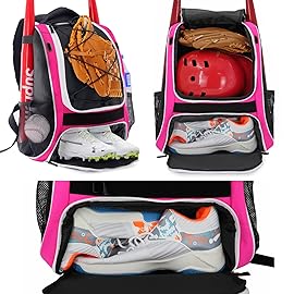 WOLT | Youth Baseball Backpack Bag for Baseball, Softball & T-Ball Equipment & Gear, Youth Boys and Adults, with Holder for Bat, Helmet, Glove, & Shoes Compartment & Fence Hook