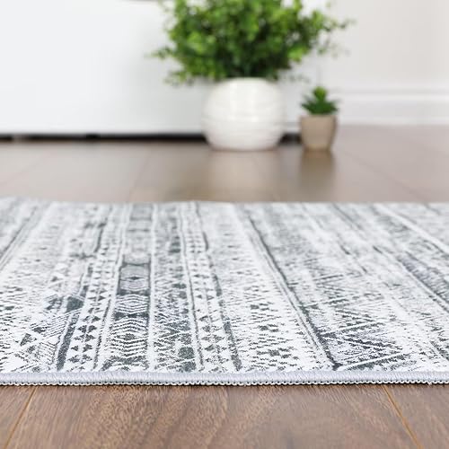 Miniatura 5 de Alfombra de área vintage de 2 x 3 pulgadas, suave, para puerta delantera, marroquí, geométrica, alfombra de entrada, tapete de cocina, tapete