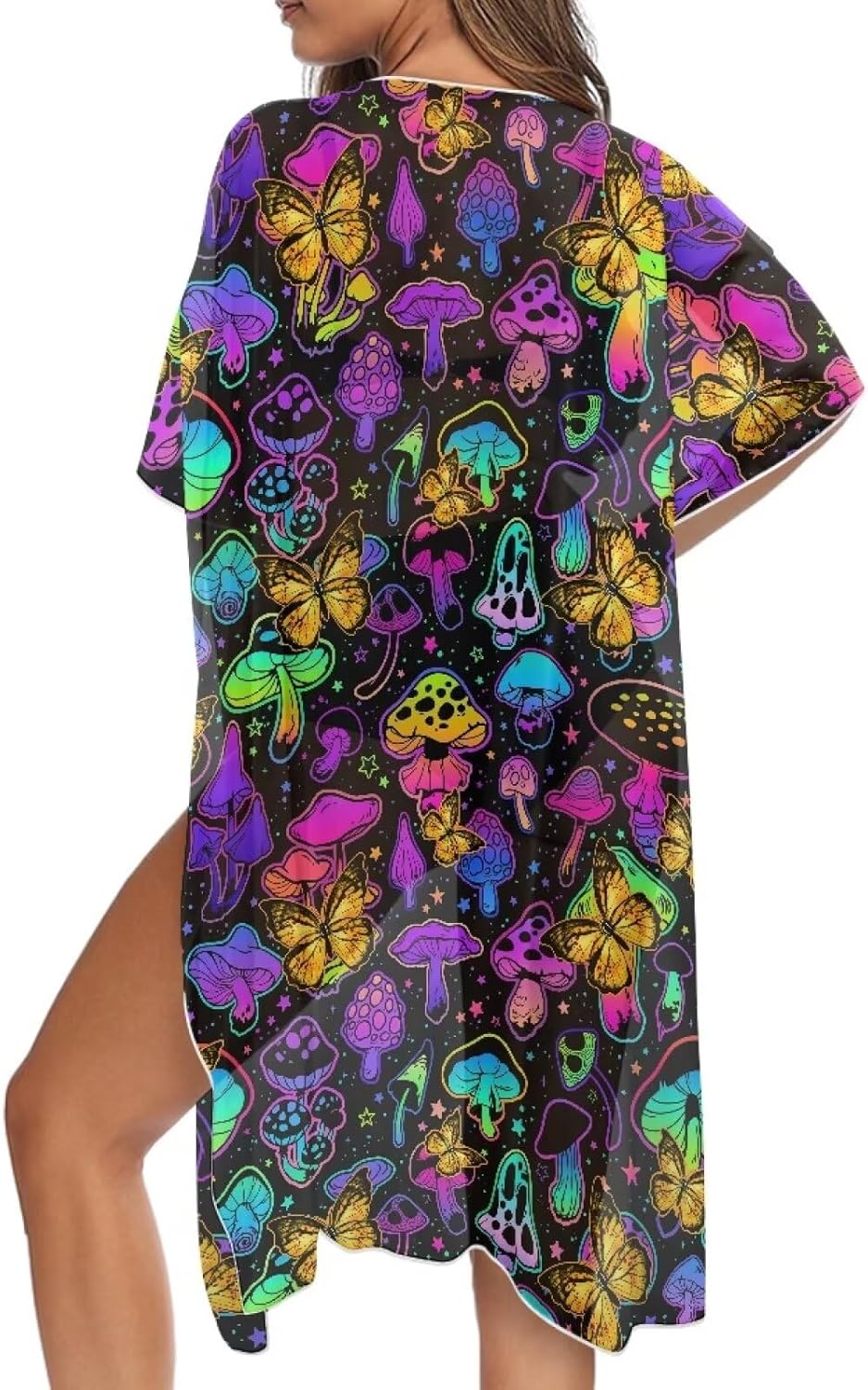 Women Kimono Swimsuit Cover Ups Short Sleeve Bikini Cover Up for Beach Vacations