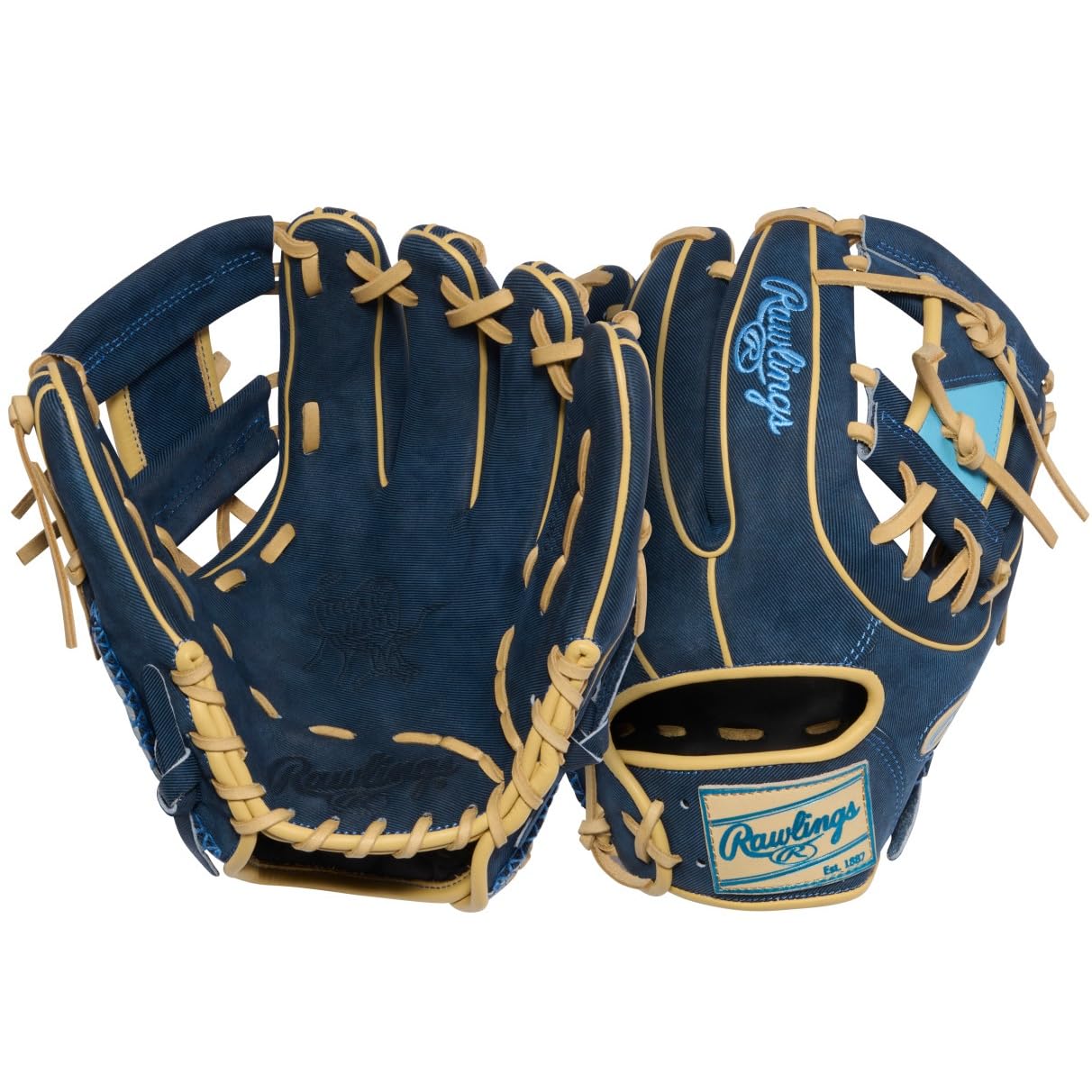 Heart of The Hide Denim 11.5 Baseball Glove 314 Blue Blonde Infield Glove Right Hand Throw