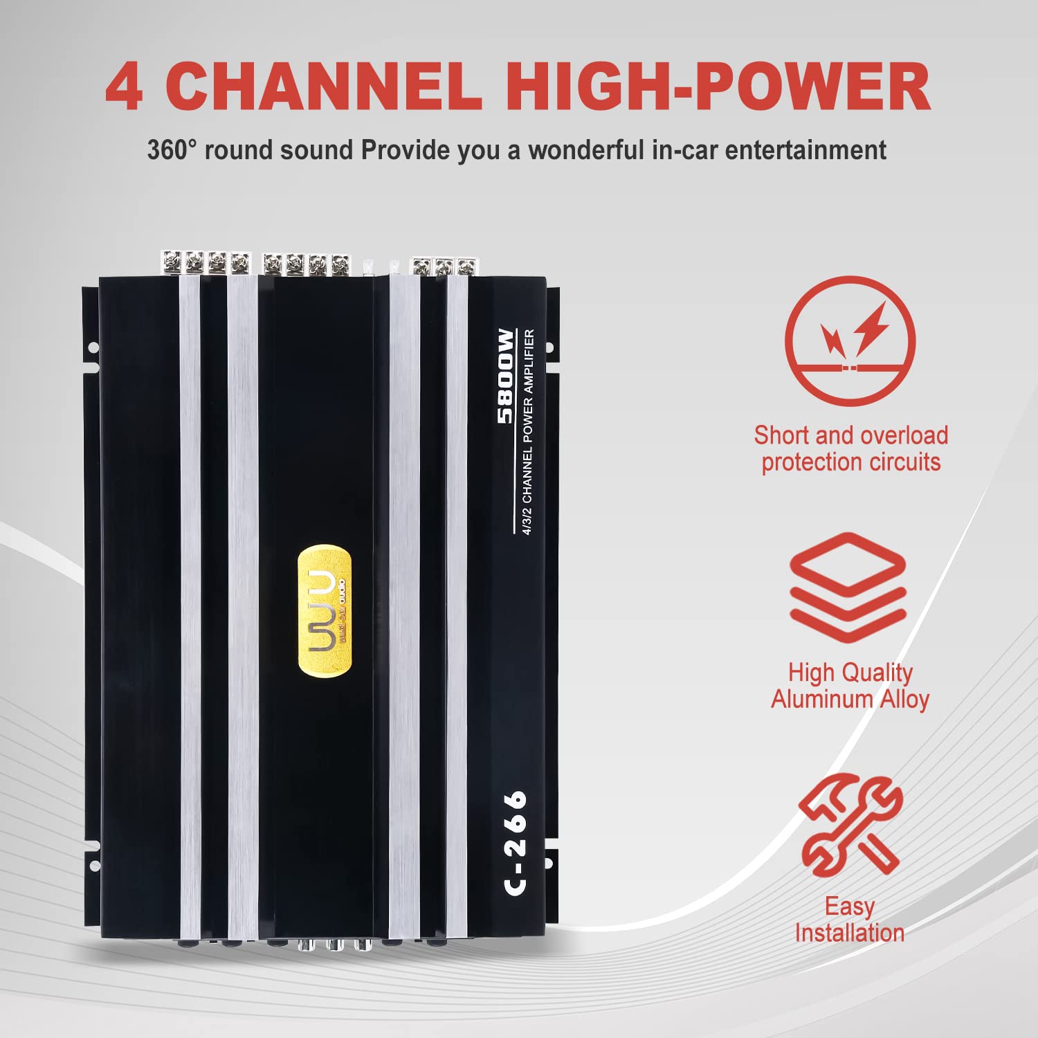 YaeCCC C-266 Car 4 Channel Power Amplifier User Manual