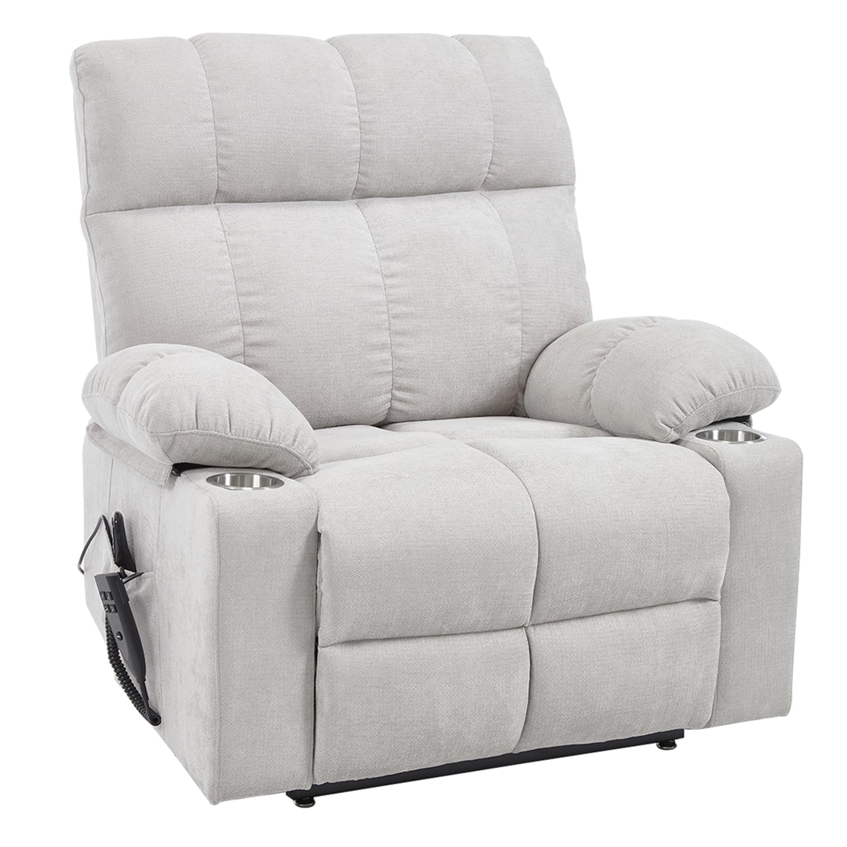 RHHVVR Oversized Recliner Electric Lift Chair, Power Lift Recliner for Big and Tall, 180° Lay-Flat and Assisted Standing, Extra Large Sofa with 8-