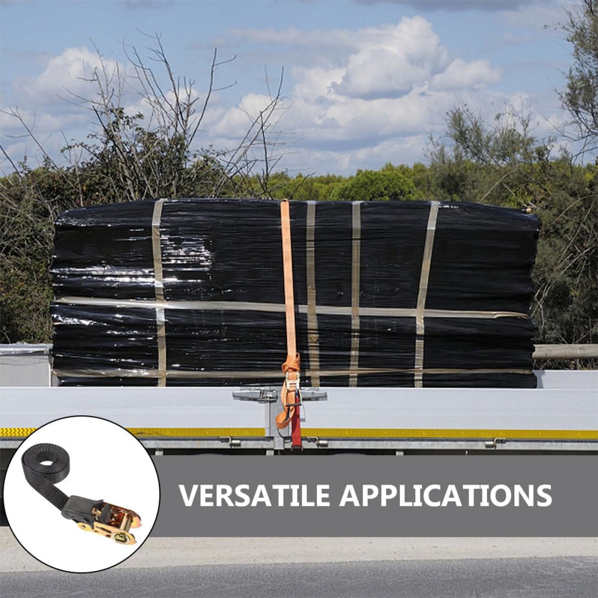 3pièces Sangle à Cliquet Robuste pour Transport Sécurisé De Marchandises Sangles De Fixation Ajustables pour Camions Et Usage Domestique