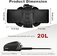 Vista 3 de Bolsa Trasera para Bicicleta, Bolsa de Maletero de Bicicleta de 20L PVC Impermeable para Bicicletas de Carretera y de Montaña, Bolsa Multifuncional