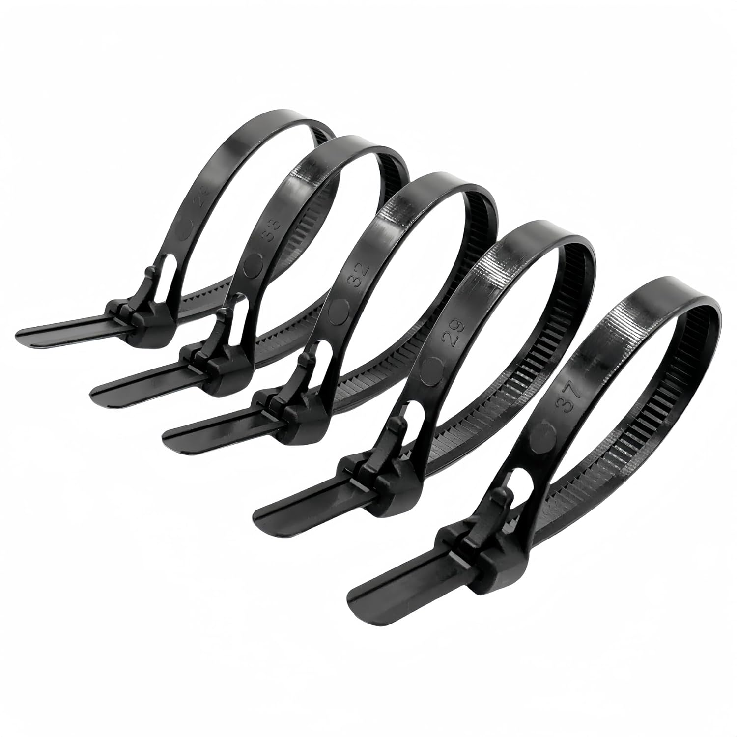 100 Pcs Reusable Releasable Adjustable Nylon Cable Zip Ties(14 Inch,Black)
