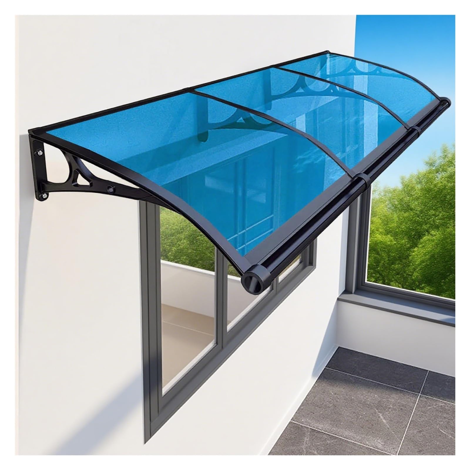 Auvent de porte extérieure abri de pluie durable marquise entrée 80x200 cm