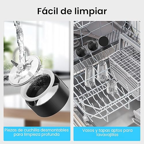 Miniatura 7 de Consciot CB08 - Licuadora de 11 piezas para cocina y tamaño personal, para batidos y licuados, bebidas congeladas, comida para bebé, untables y más