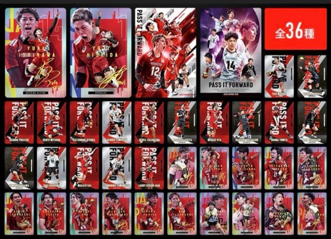 コンプリートセット バレーボール男子日本代表　カード全 36種 バレーボール男子日本代表 ウエハース全 36種 コンプセット 日本