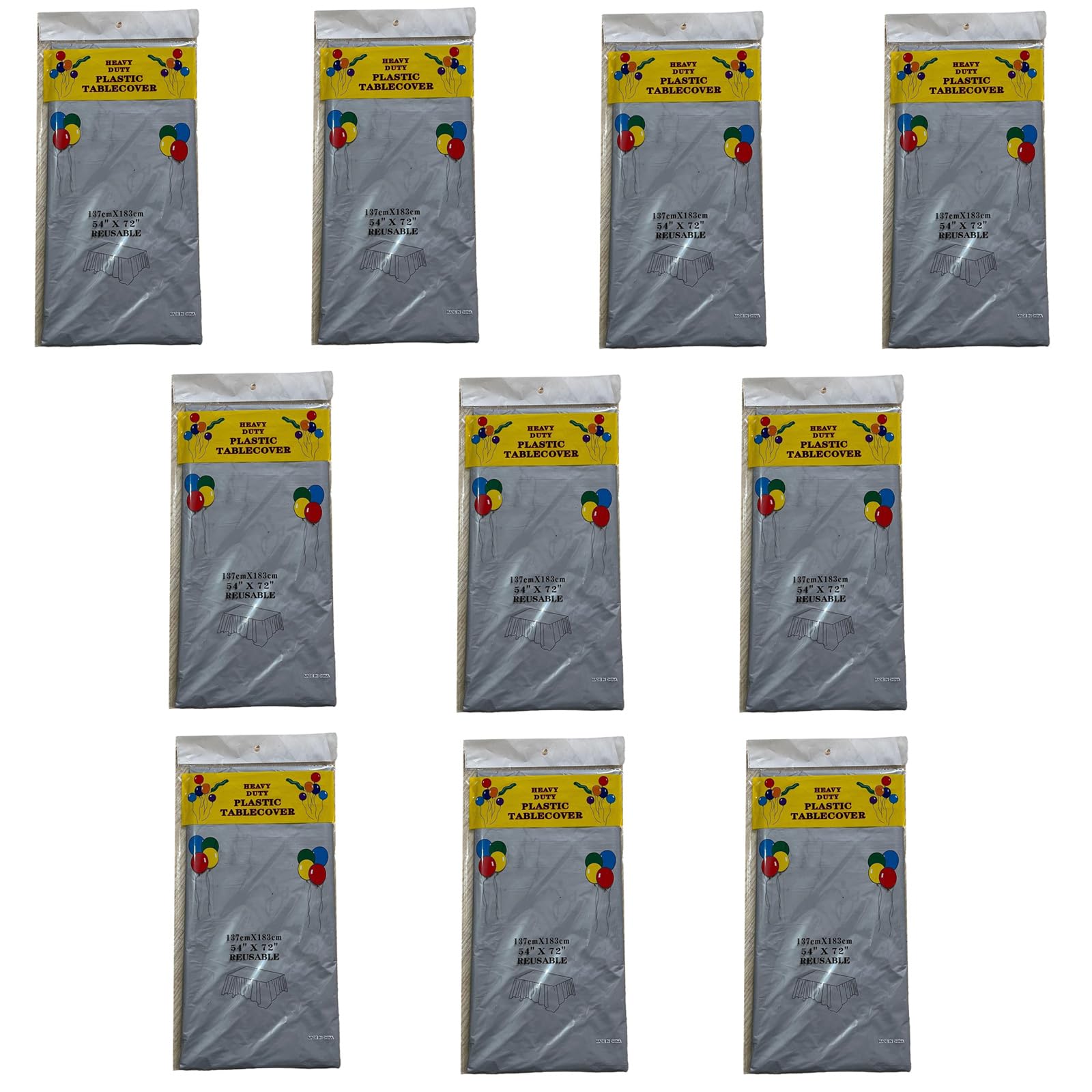 Kalttoy Silver Of 10Pcs Disposable Table Cloths Waterproof Table Cover Stain Resistant Party Tablecloths For Rectangle Tables Decorative Tablecloth