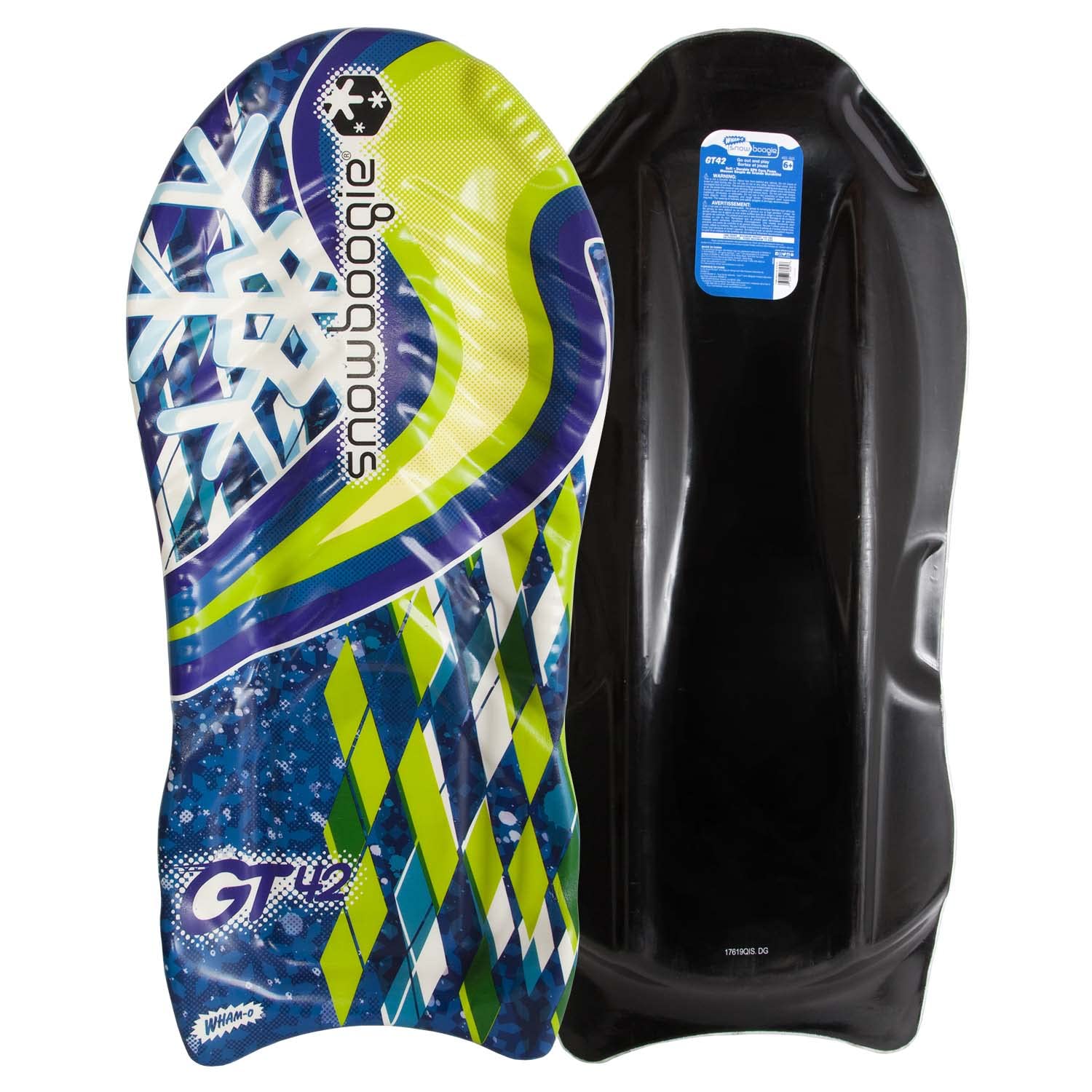 Wham-OSnowboogie GT-42 | Single Rider Snow Foam Sleds | PE Foam Core Sled with Soft Handles | Slick Bottom for Speed & Control | Snow Sledding for Adults & Children | Holidays & Winter