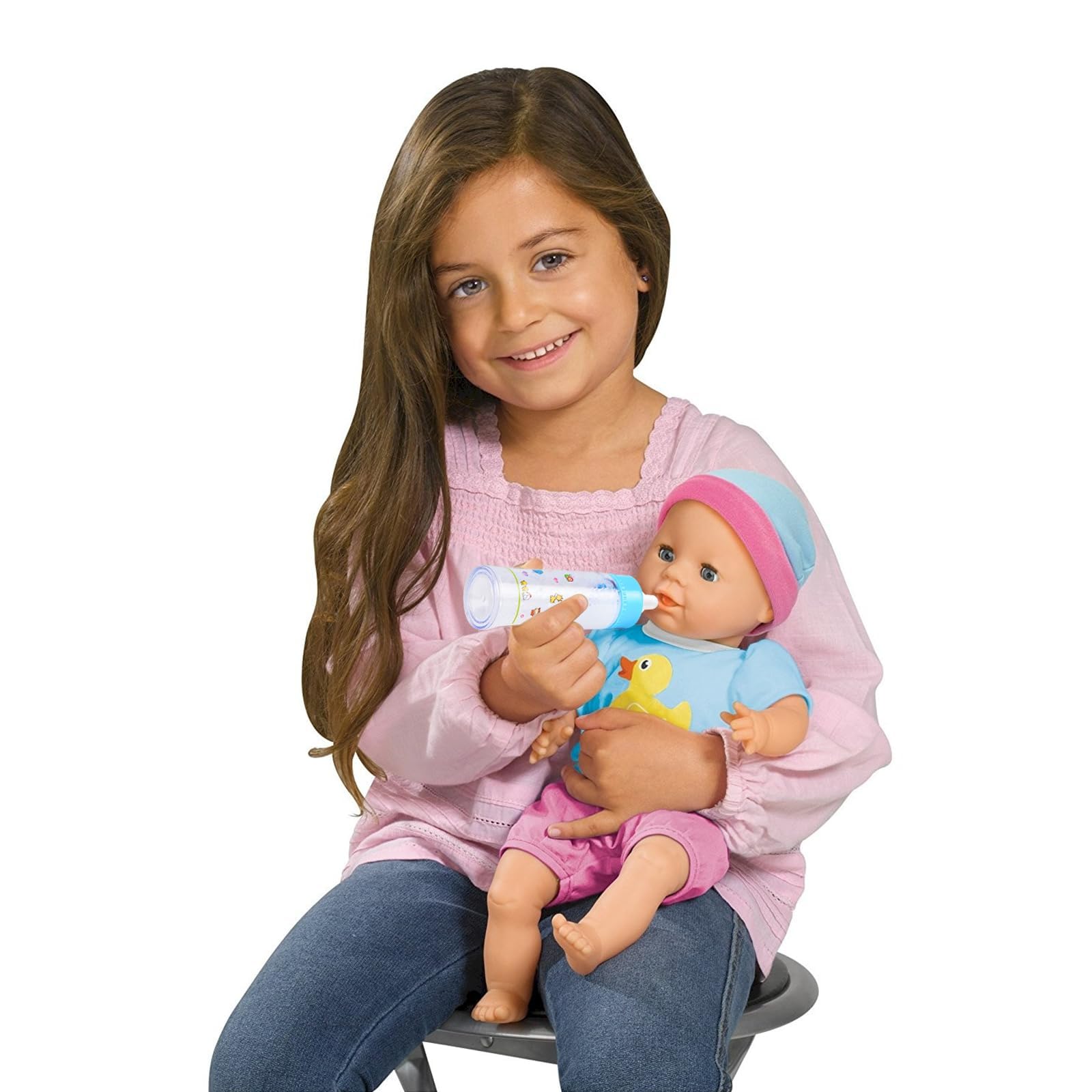 SCOM Accesorios de Biberón para Muñeca Bebé - 6 Piezas Juguetes de Biberón, Leche y Jugo que Desaparecen Mágicamente, Conjunto de Juego de Simulación con Chupetes Regalo para Niños Morado