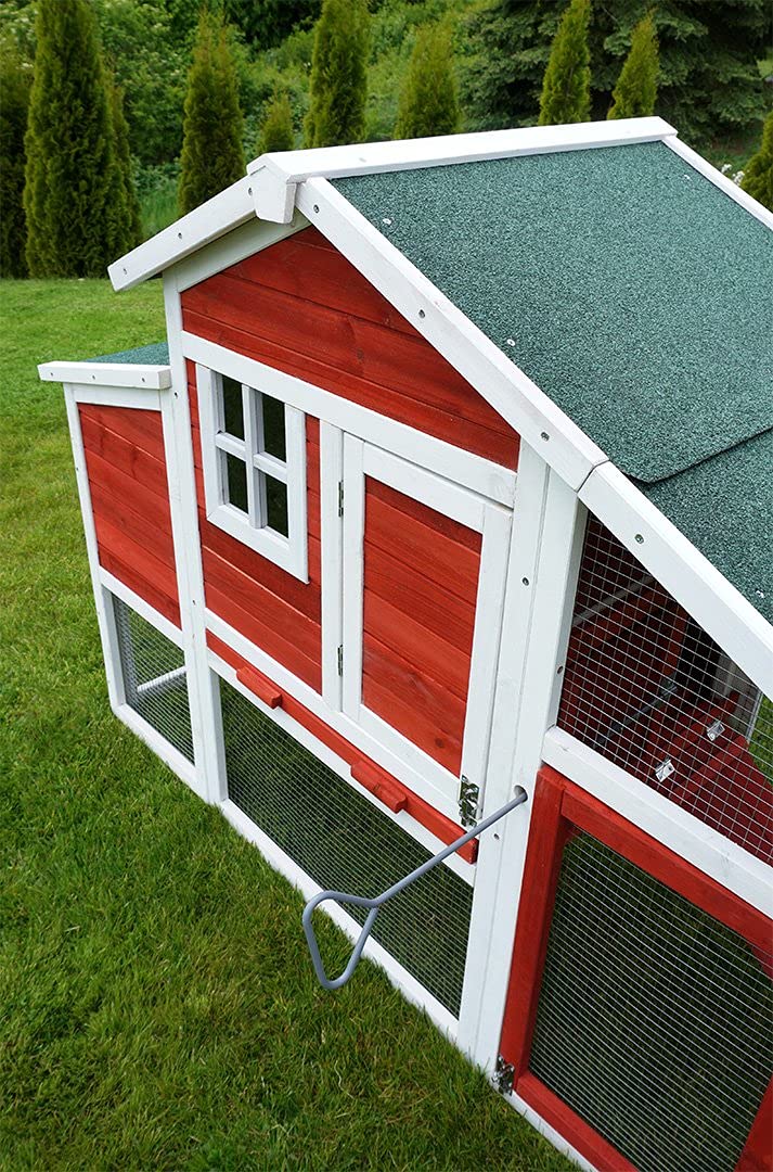 Miweba my animal Poulailler MH-32 XXL avec pondoir - Bois de pin - Résistant à l'hiver - Enclos à Deux Niveaux - Nichoir - Maison pour Poules - Volière pour Poules - Cage à Poules
