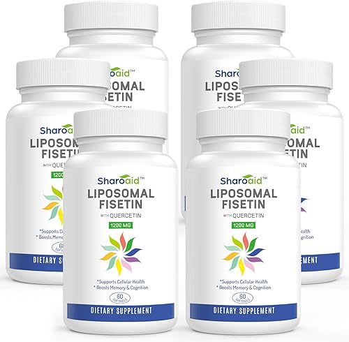 Fisetina liposomal con quercetina suplementos de 1200 mg por porción, polifenoles de alta absorción antioxidantes para mujeres, hombres, sin OMG,