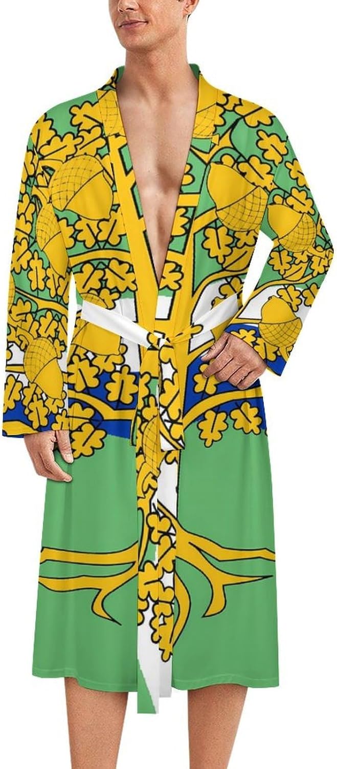 Flag of Nottinghamshire County Council Mens Robe Long Bathrobe for Women Bath Robes Lightweight Soft Printed Sleepwear