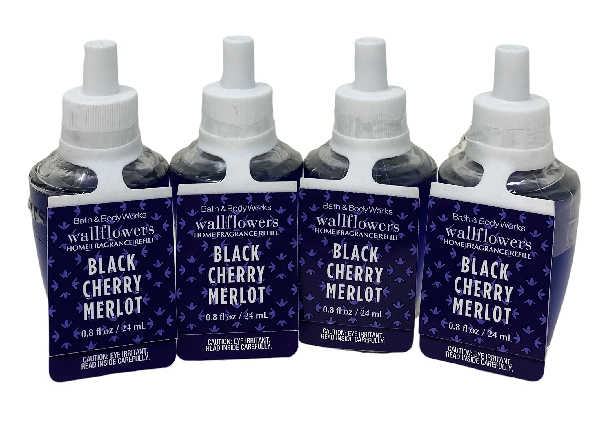 Bath and Body Works Black Cherry Merlot Wallflowers Fragrance Refill 0.8 Oz. (Pack of 4)
