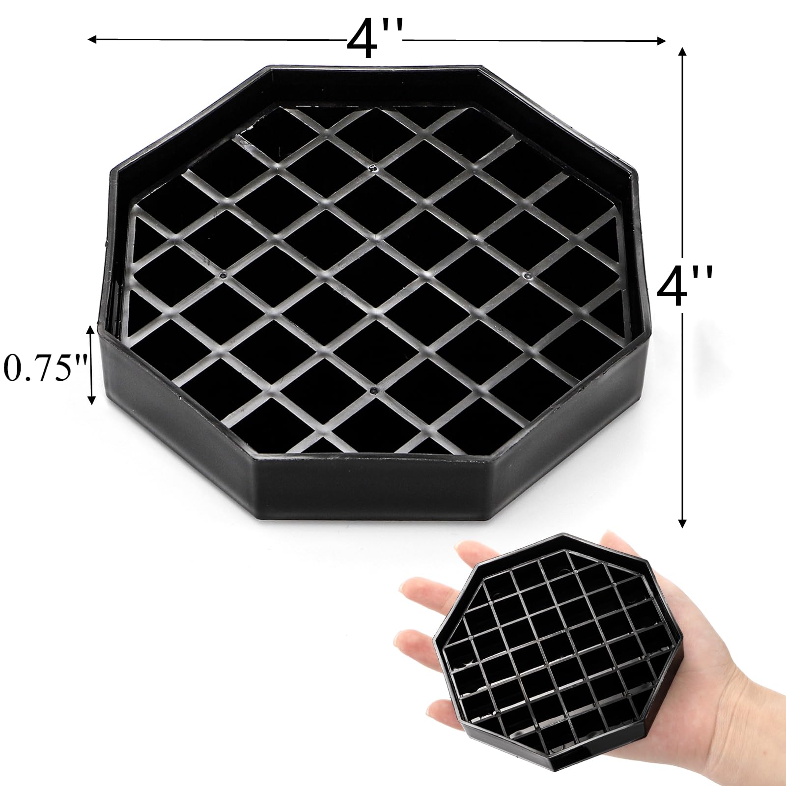 Tebery Confezione da 6 vassoi antigoccia da 10,2 cm, pratico vassoio raccogli gocce per dispenser di bevande, sottobicchieri da banco con griglia staccabile, vassoio antigoccia in plastica per feste,