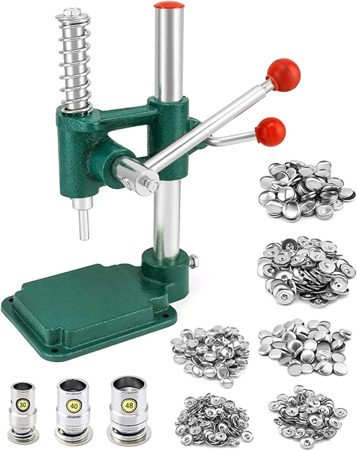 Fabric Button Maker Kit, Fabric Button Maker Machine, Decorative Button Making DIY Tool, with 3 Die Sizes(18, 25, 30mm) & 300 Pcs Buttons, for Decorative Buttons/Curtains/Cloth Bags