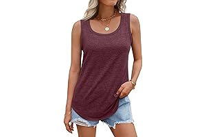 Womens Loose Fit Round Neck Summer Tank Tops